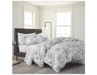 Comfort Wash Meadow Walk Full Queen Grey Comforter Set