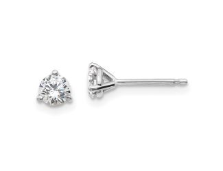 14K White Gold Lab Grown Diamond 1/2ctw 3 Prong Earrings