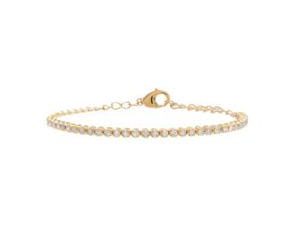 Mini Diamond Tennis Bracelet 14K Size 7"