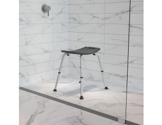 Tool-Free 300 Lb. Capacity, Adjustable Gray Bath & Shower Chair w/ Non-slip Feet