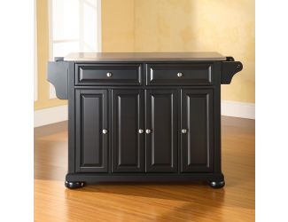Alexandria Stainless Steel Top Kitchen Island (Black)