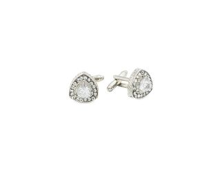 Silver Crystal Men's Cuff Links