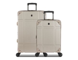 7639 Expandable 2pc Trunk Hardside Spinner Set Sand