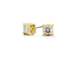 Diamante 1.5 Carat Stud Earrings - Gold. Made in America, Handcrafted in RI