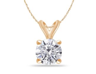 Bright White Round Lab Grown Diamond Pendant in 14K Yellow Gold 1.70ct, Color-FG, Clarity-VS