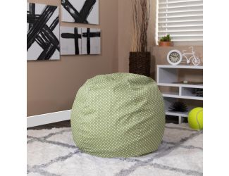 Small Green Dot Refillable Bean Bag Chair for Kids and Teens