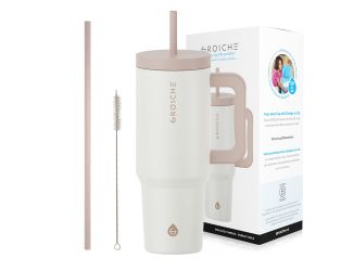 Aspen 40 oz. Insulated Straw Tumbler, Cream White