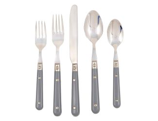 Ginkgo LePrix Gray 20 pc Flatware Set