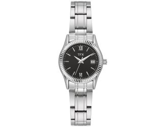 TFX dist by Bulova Ladies SS Bracelet Watch with Black Dial