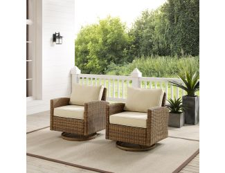 Bradenton 2Pc Outdoor Wicker Swivel Rocker Chair Set