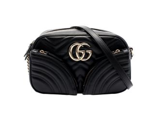 Gucci Marmont GG Black Multi Compartment Black Shoulder Bag