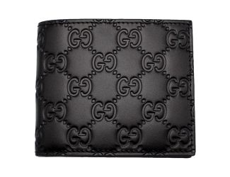 Gucci Guccissima Black Embossed Leather Bifold Wallet