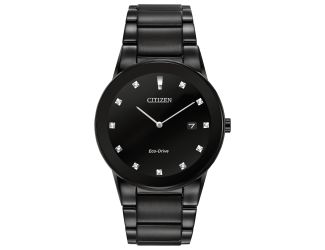 Men's Axiom Diamond Eco Drive Watch - Black Ion SS