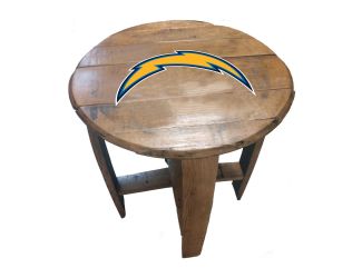 Los Angeles Chargers Oak Barrel Table