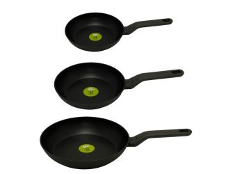 Leo 3pc NS Fry Pan Set, Dark Grey (8", 10" & 11")