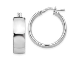 Sterling Silver Polished Hinged Hoop Earrings