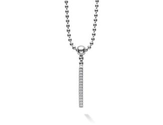 Linear Diamond Pendant Necklace Size 35mm x 3mm