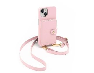 Doria - Silverlake Vegan Leather Wallet Crossbody Case for Apple iPhone 14 / 13 in Pink