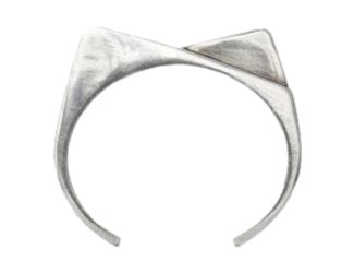 Saint Laurent 2 Pentes Two-Slope Oxidized Silver Bracelet