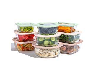 18pc Signature Glass Food Storage Set Desert Sage