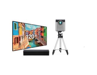 iLive 720p Projector w/Screen/Bluetooth Soundbar & Tripod Stand