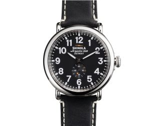The Runwell Leather Strap Watch - 47mm, Black
