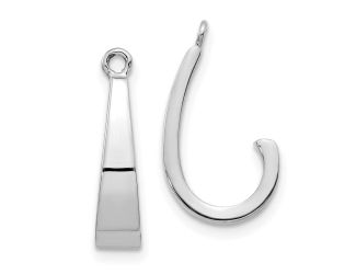 14k White Gold J Hoop Earrings Jackets