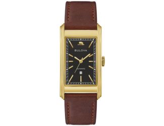 Men's Chairman of the Board 18k Brown Strap Watch Black Dial