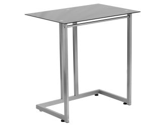 Black Tempered Glass Compact Sized Computer and Writing Desk