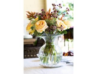 Hibiscus Glass Fluted Vase - Large