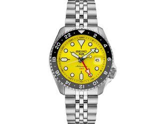 Seiko 5 Sports SS Automatic GMT Yellow Dial