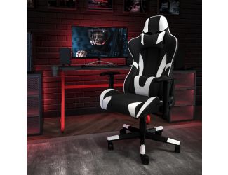Desk Bundle - Red Gaming Desk, Cup Holder, Headphone Hook and Reclining Chair