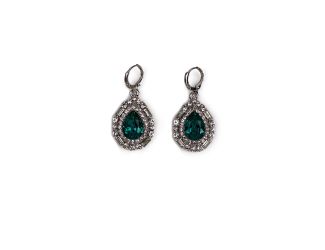 Art Deco Drop Earrings in Aqua