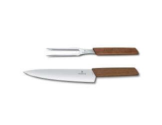 Swiss Modern 2pc Carving Set Walnut