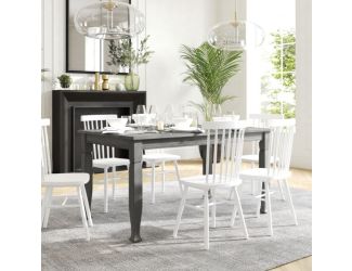 Solid Wood 60" Commercial Grade Dining Table with Turned Legs in Antique Gray