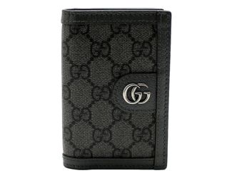 Gucci Ophidia Silver Gray Supreme Bifold Card Case Wallet