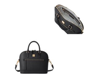 Saffiano Domed Zip Satchel