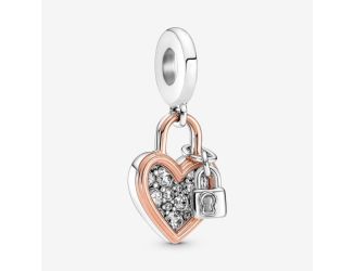 Heart Padlock Double Dangle Charm