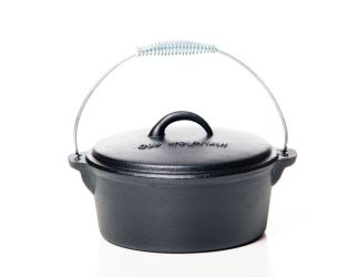 4.5qt Pre-Seasoned Cast Iron Campfire Dutch Oven