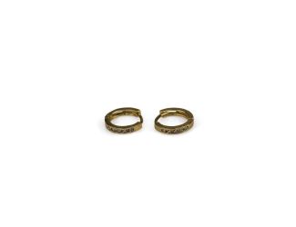 18K Gold Plated Thin Hoop Earrings with CZ Accents