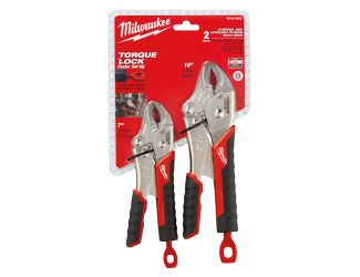 2pc Torque Lock Curved Jaw Locking Pliers Set