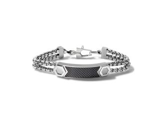 ID Bracelet: Double Box Chain Two-Tone - Medium