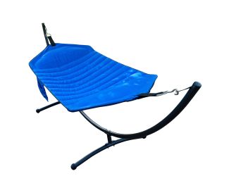 Padded Fabric Hammock & Arc Stand Combination Olefin Blue