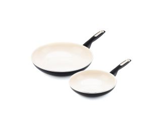 Rio 8" & 10" Ceramic Nonstick Fry Pan Set Black