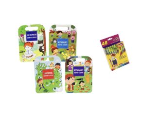 Set of 4 Classic Tales Coloring Books with Crayons (In Spanish)