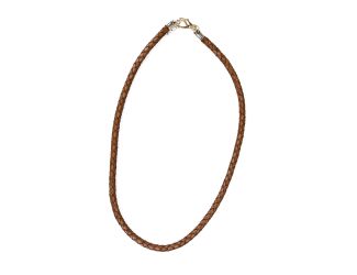 Saddle Tan Braided Leather Necklace