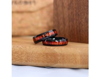 Rory - Stainless Steel & Redwood Ring Size 12