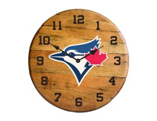 Toronto Blue Jays Oak Barrel Clock
