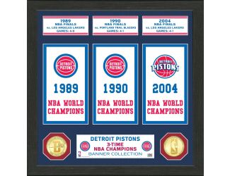 Detroit Pistons "Banner" Bronze Coin Photo Mint