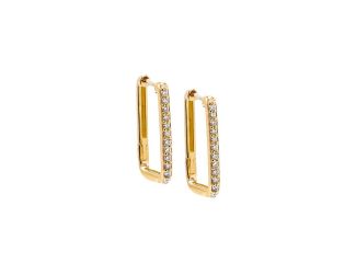 Diamond Pave U Shape Huggie Earring